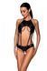 Боди из эко-кожи Passion Tamaris Body black S/M: с ремешками и перфорацией