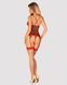 Корсет Obsessive Jollymore corset, XS/S, в клетку, с кружевом, пажи для чулок, стринги в комплекте