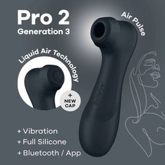 Вакуумний кліторальний стимулятор Satisfyer Pro 2 Generation 3 with Liquid Air Connect App Dark Grey