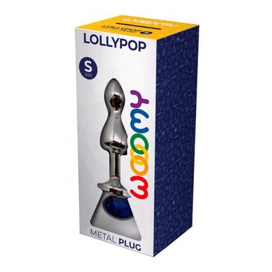 Анальна пробка Wooomy Lollypop Double Ball Metal Plug Blue S