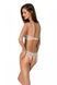 Комплект Passion URSULA SET white XXL/XXXL: бра, трусики с ажурным декором и открытым шагом