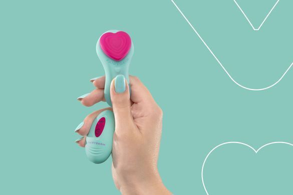 Вибратор в трусики FairyGasm HeartGem green, на магните, пульт ДУ, зеленый