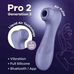Вакуумний кліторальний стимулятор Satisfyer Pro 2 Generation 3 with Liquid Air Connect App Lilac