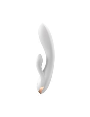 Смарт вібратор кролик із подвійним відростком Satisfyer Double Flex білий