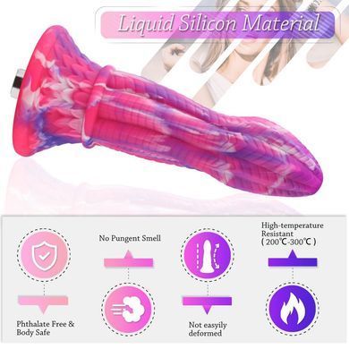 Фалоімітатор для секс-машин Hismith 10.3&Prime; Silicone Monster Dildo Series, система кріплення KlicLok та присоска, діаметр 6,4 см, довжина 26,1 см