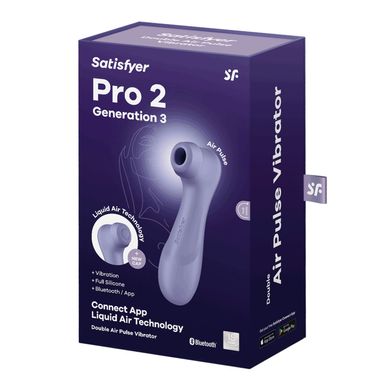 Вакуумный клиторальный стимулятор Satisfyer Pro 2 Generation 3 with Liquid Air Connect App Lilac