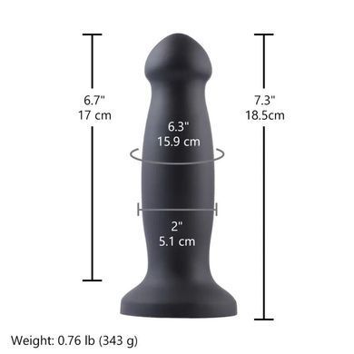 Силіконовий фалоімітатор для секс-машин Hismith 7.2" Black Silicone Anal Dildo, чорний
